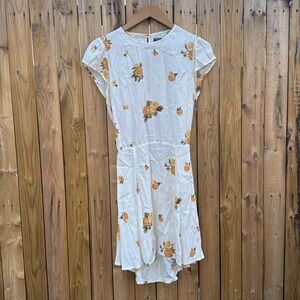 Reformation White and Orange Floral Mini Dress